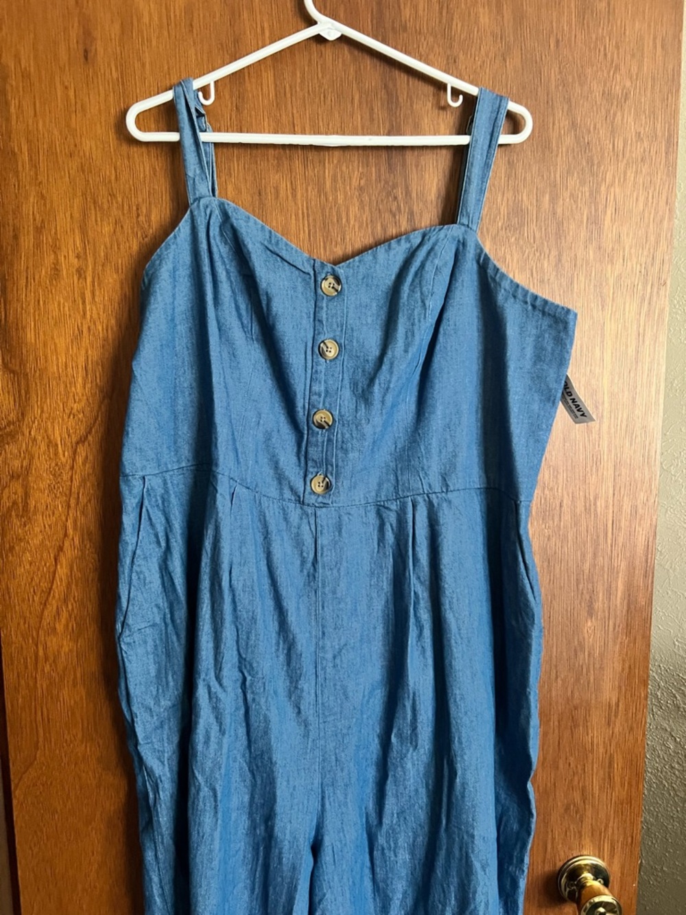 GAP Blue Denim Jumpsuit with Button Placket